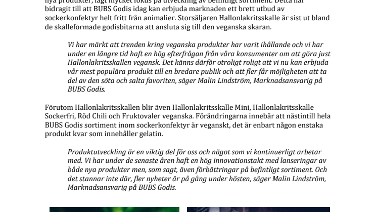 Hallonlakritsskallen, från BUBS Godis, blir vegansk! 