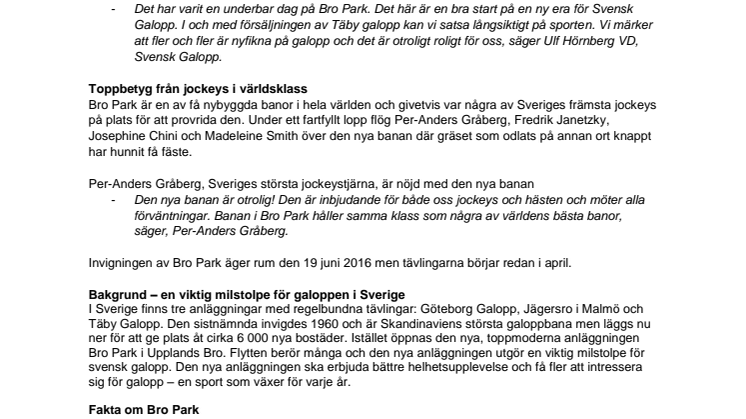  Högtryck på Bro Park när toppjockeys testrider nya galoppbanan