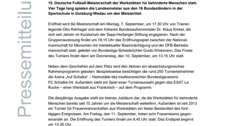 Deutscher Meister der Werkstätten für behinderte Menschen gesucht 