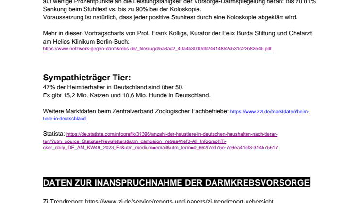 Darmkrebsmonat März 2024: Studien und Artikelliste