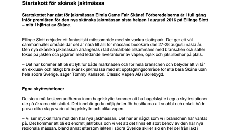 Startskott för skånsk jaktmässa