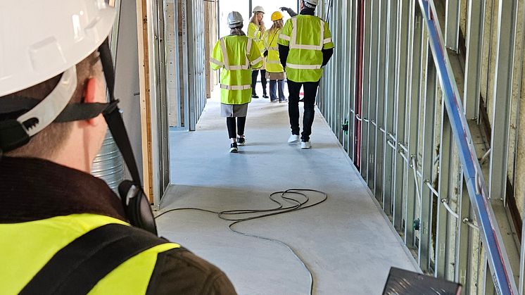 Korridor i den nya skolbyggnaden