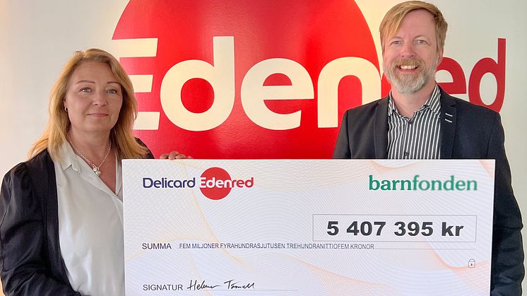 Över fem miljoner kronor till Barnfonden