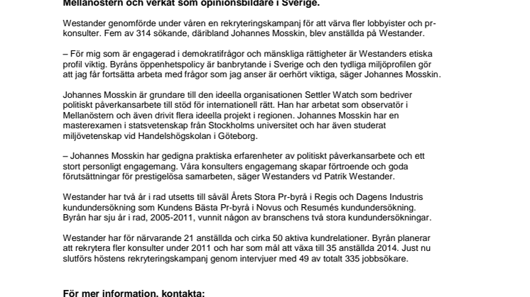 Westander värvar från den ideella sektorn