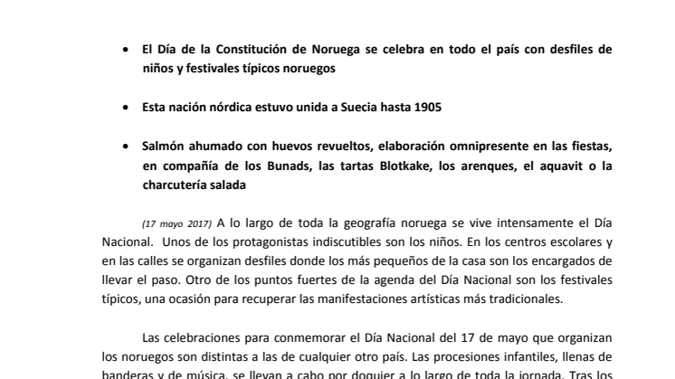 El Salmón Noruego protagonista destacado de las celebraciones en el Día Nacional de Noruega