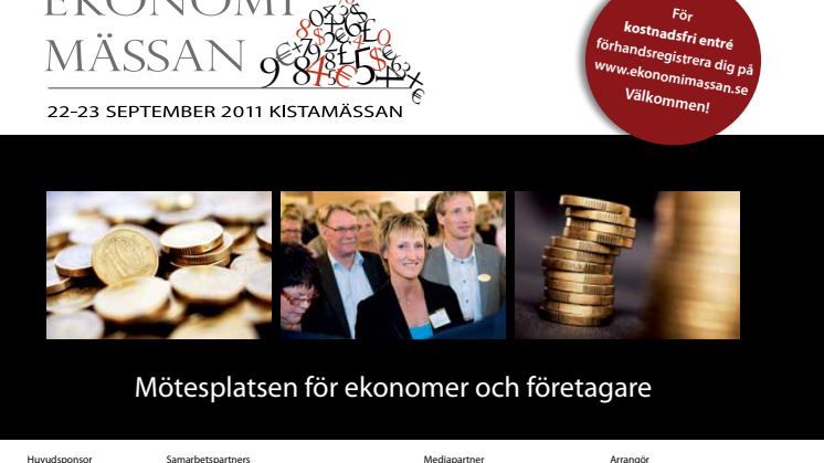 Besöksinbjudan till Ekonomimässan i Kista 22-23 september 2011