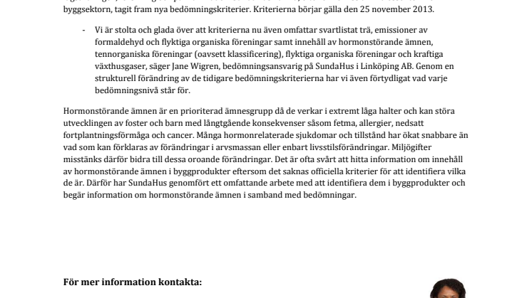 SundaHus lanserar nya bedömningskriterier 