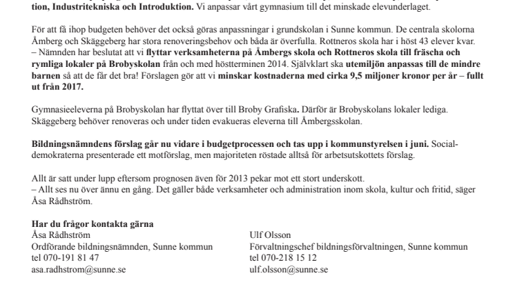 Viktiga beslut för en hållbar framtid i Sunne