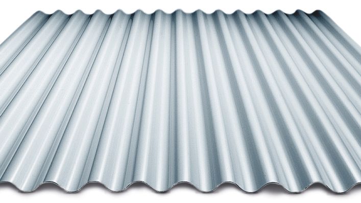 Plannja Sinus 18 i silvermetallic (PL45) - tillverkas nu av återvunnet stål