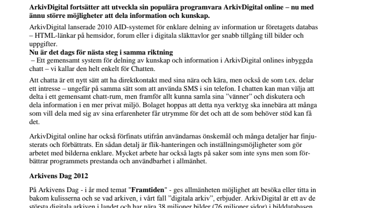 Nya ArkivDigital online – Prova släktforska gratis