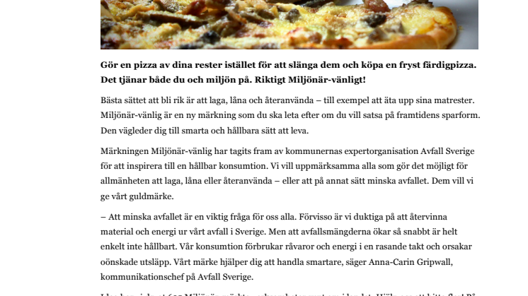 Recept på Miljönär-vänlig pizza