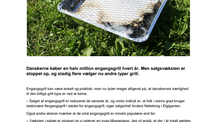 Færre vælger engangsgrill