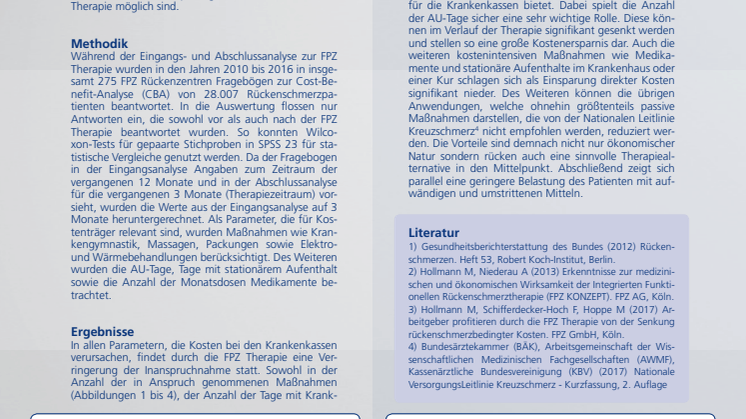 Handout zur FPZ Studie "Einsparpotenziale Rückenschmerzen"