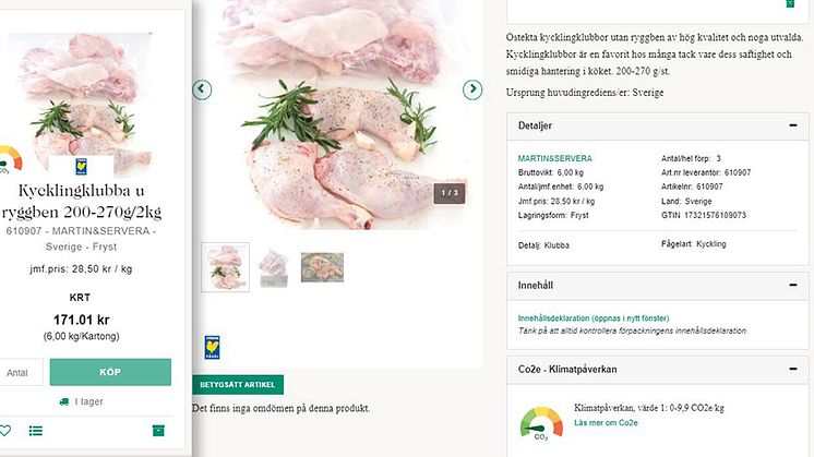 Så ser klimatmärkningen ut i Martin & Serveras e-handel