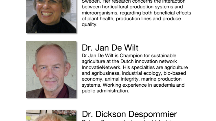 Speakers (with short bios) at the Urban Agriculture Summit 2013