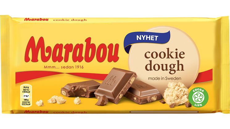 En efterlängtad nyhet - Marabou mjölkchoklad med kakdeg!