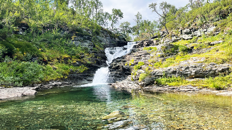 Bada fjällvatten i Tvärån