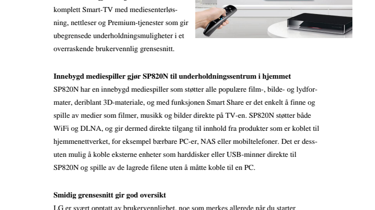 IFA 2012: LG LANSERER MAGISK BOKS SOM GJØR DIN GAMLE TV SMART