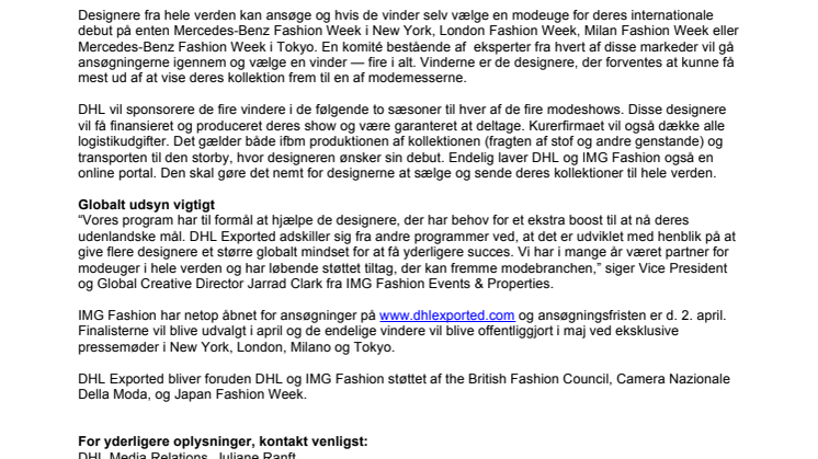 Kurerfirma vil hjælpe designere ud på verdensmarkedet