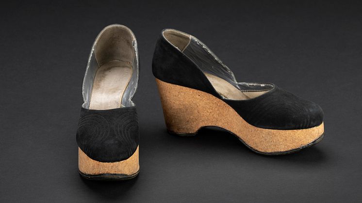 Pumps med sula av kork, 1940-tal.