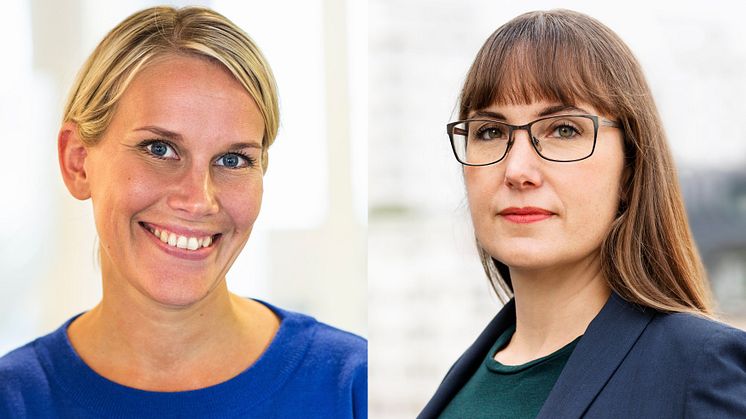 Karolina Brick, miljöchef på Riksbyggen och Johanna Ode bostadspolitisk expert på Riksbyggen.