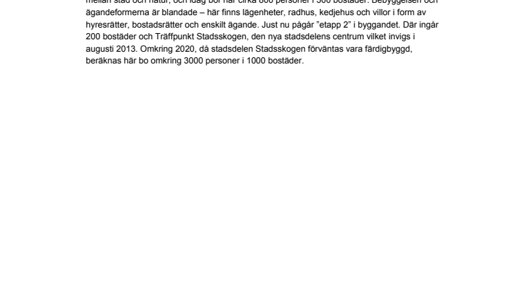Fakta om Stadsdelen Stadsskogen