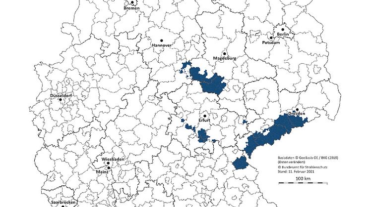 Die Bundesländer weisen die Radon-Vorsorgegebiete aus