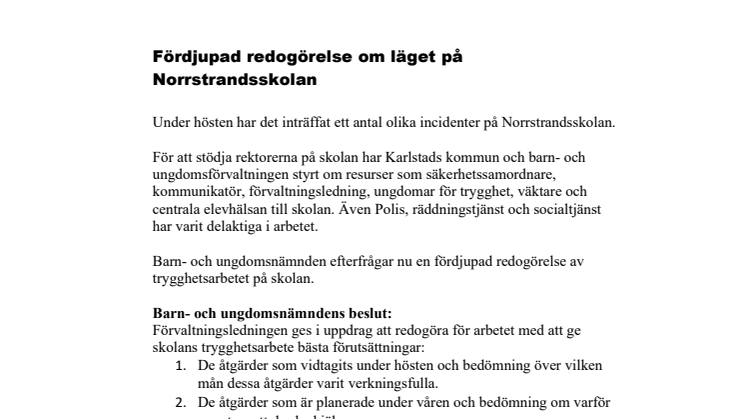 Kort från barn- och ungdomsnämnden  