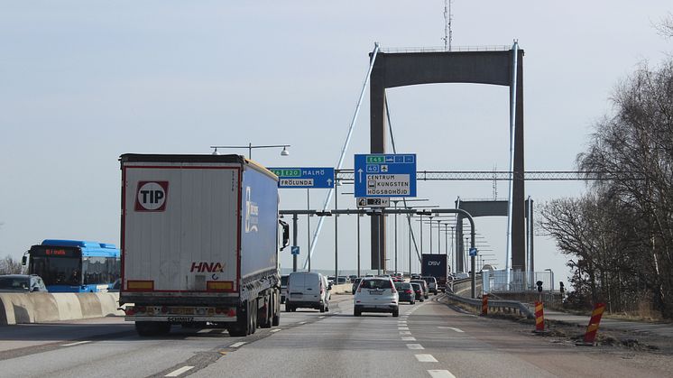 Biltrafiken på Älvsborgsbron återgår till normalläge