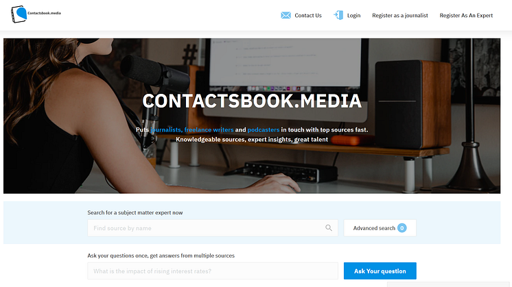Screenshot of ContactsBook.Media, the latest service from Hong Bao Media