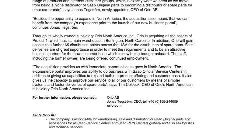 Orio acquires American e-commerce company 