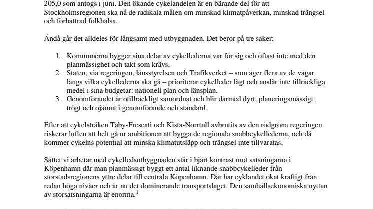 PM Regional cykelförhandling