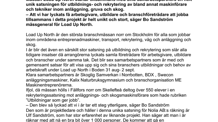 Load Up North startar Sveriges största utbildnings- och rekryteringsplattform