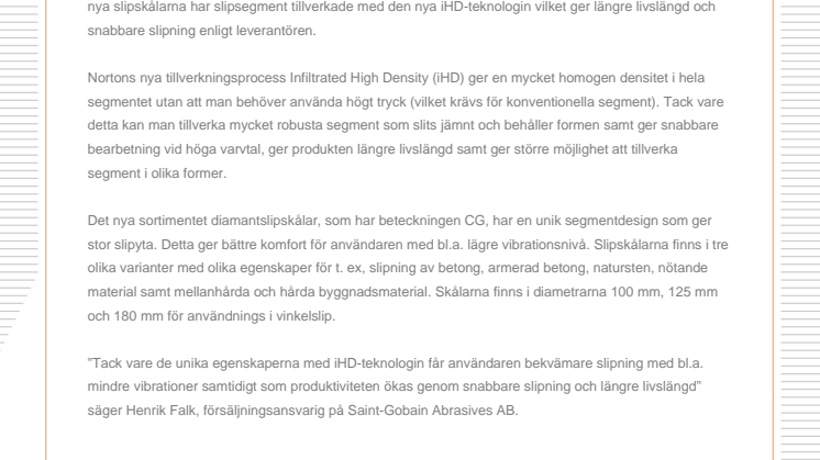 Nya diamantslipskålar med iHD-teknologi ger snabbare och bekvämare slipning