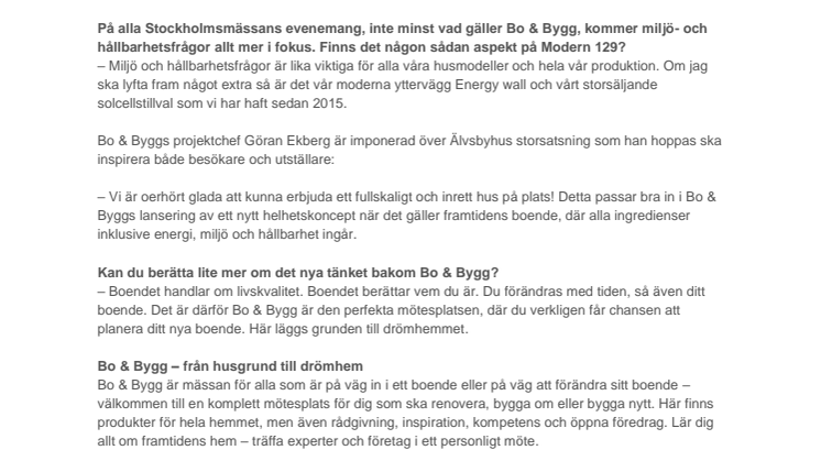 Älvsbyhus bygger jubileumshus på Bo & Bygg