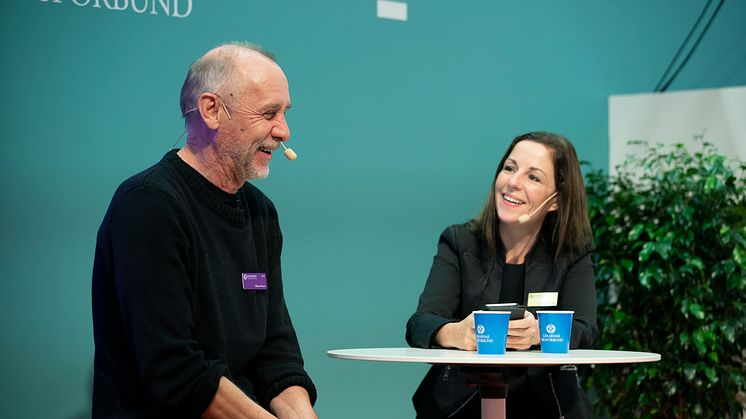 Håkan Nesser medverkade på Bokmässan 2018, här i samtal med Annica Andersson, Bokmässan. / Foto: Bokmässan