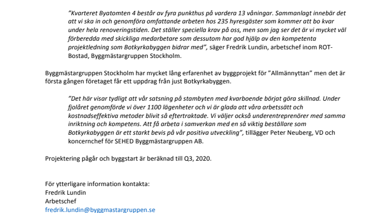 Byggmästargruppen genomför stambyten åt Botkyrkabyggen.