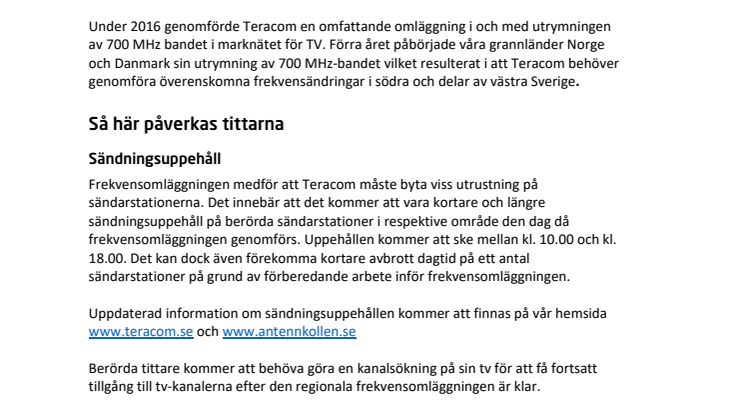 Bakgrund frekvensomläggningar 2020