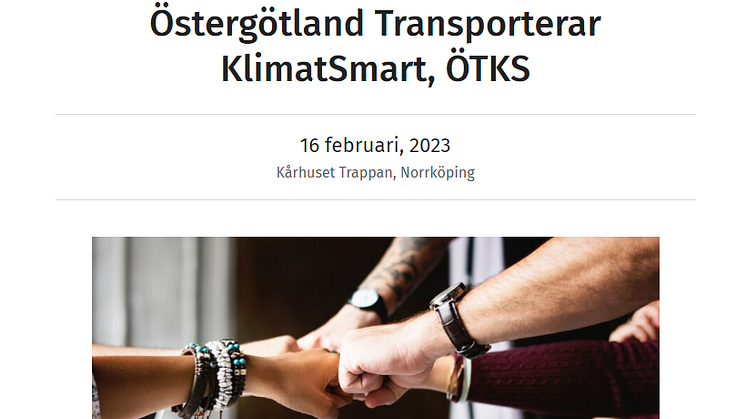 Logistikia inbjuder till startkonferens: Östergötland Transporterar KlimatSmart 