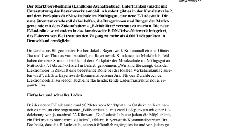 Neue Stromtankstelle in Großostheim