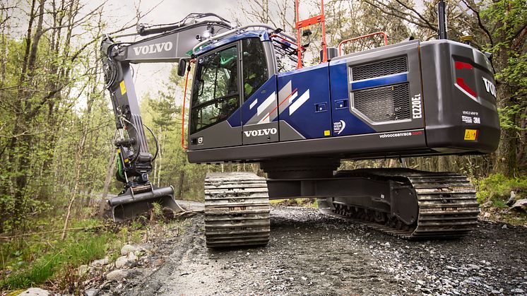 Blått är flott på specialversion av Volvo EC220E