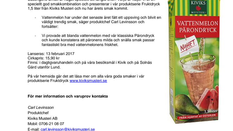 Säsongens smak är Vattenmelon & Päron