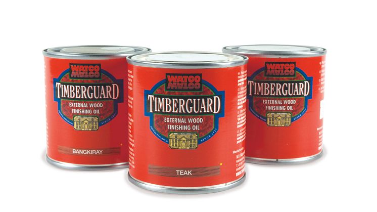 Timberex Timberguard ofärgad och i kulörerna Teak samt Bankirai 0,2 liter