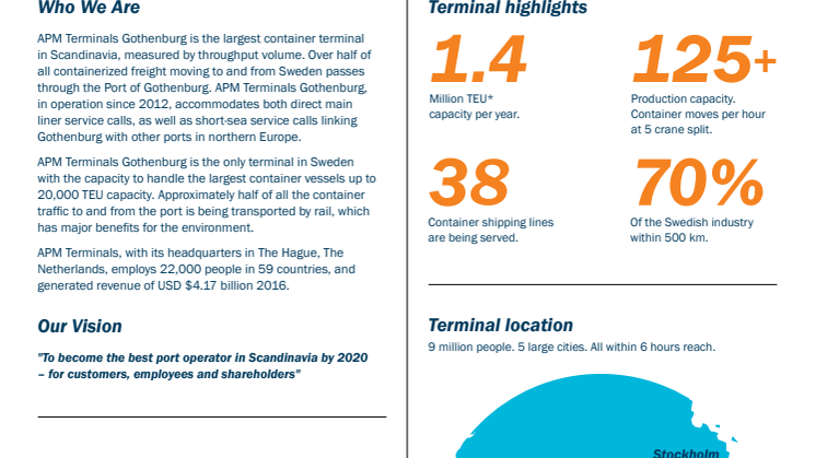 APM Terminals Gothenburg - Fact Sheet 2017