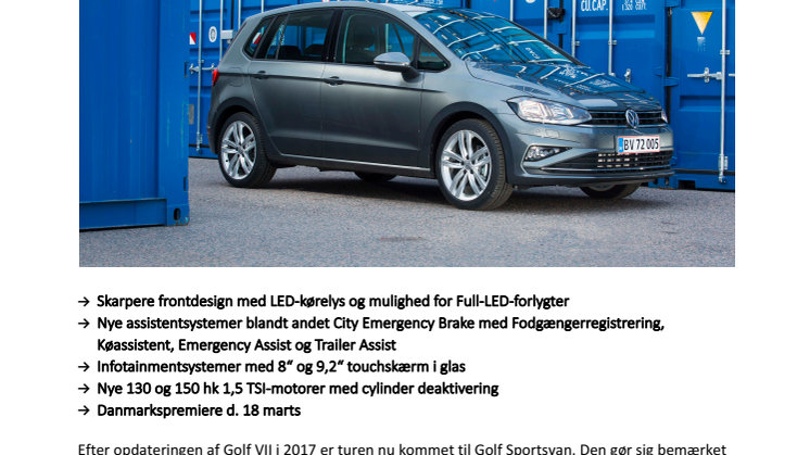 Danmarkspremiere – Golf Sportsvan fra 229.996 kr.