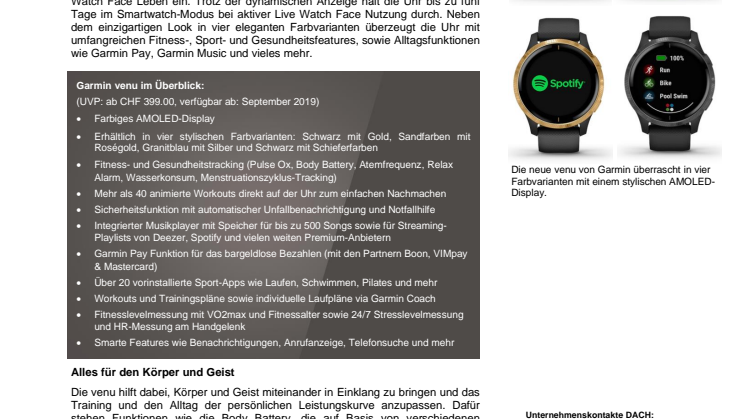 Faszinierend dynamisch: Die erste Garmin-Smartwatch mit AMOLED-Display