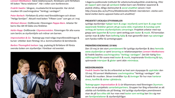 Artisterna som med teater & musik som verktyg hjälper barn & unga i styvfamilj