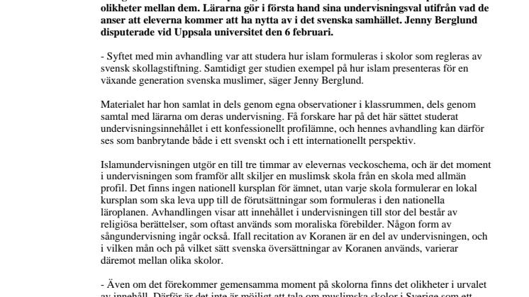 Undervisningen i islam ser olika ut i friskolorna