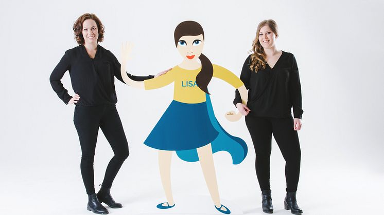 Linnéa Elfving, avataren Lisa och Sara Eriksson. Fotograf: Nicklas Sundström