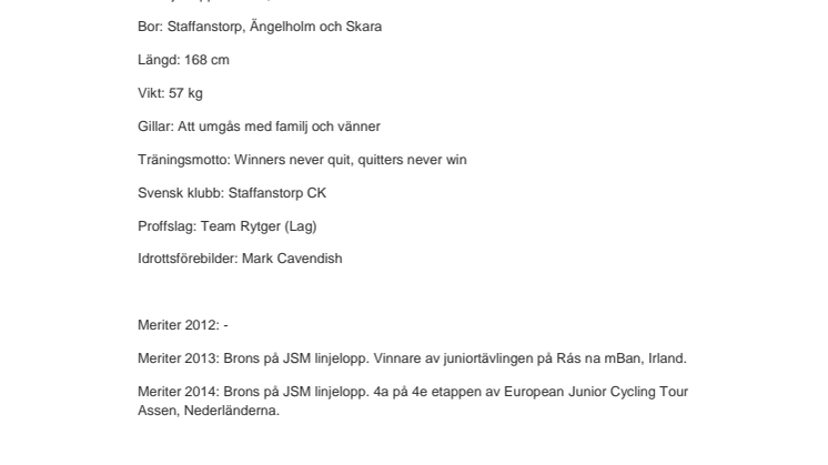 Persondata Ellinor Huusko, Staffanstorps CK